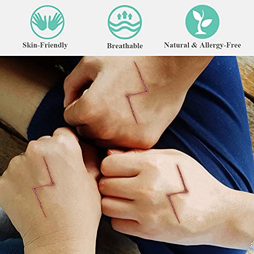 Wizard Lightning Bolt Scar Temporary Tattoos for Halloween,Magic Cosplay Birthday Party Supplies Decorations, 24 PCS