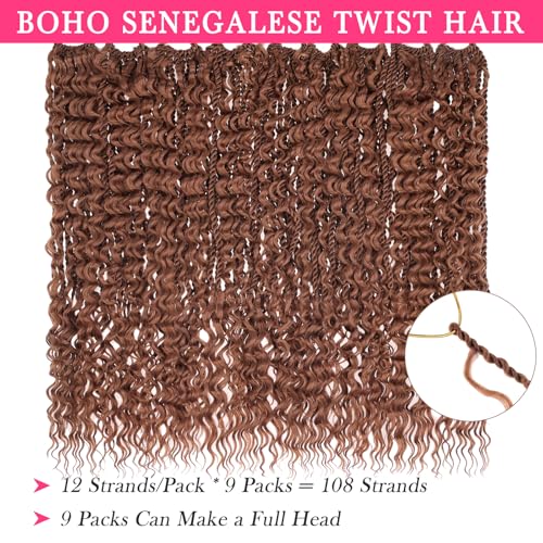9 Packs 30 Inch Boho Senegalese Twist Crochet Hair - 30#