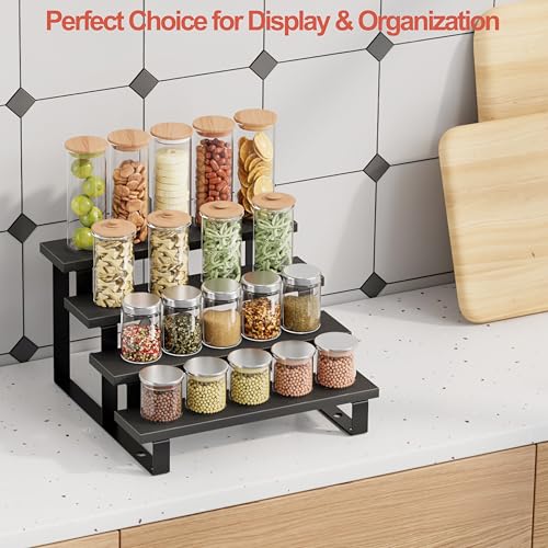 2 Pack Black Cologne Organizer Set - 4 Tier Perfume & Fragrance Display Stand