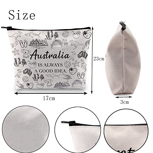 POFULL Globetrotter Gift Australia Is Always A Good Idea Cosmetic Bag Australia Landmark Theme Gift (Australia Is Always Cosmetic Bag)
