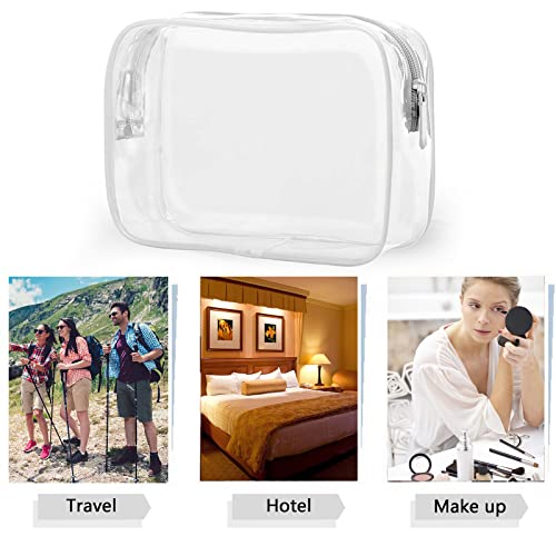 Clear Waterproof Cosmetic Bag - 20 Pack 9.8 Inch Travel Toiletry Organizer with Zipper - White Variation