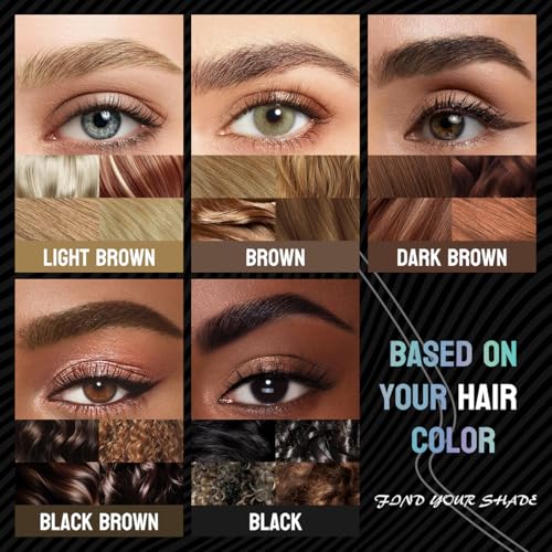 Curved Eyebrow Pen - Eyebrow Pencil, Dual-Ended 2-Tip Eyebrow Pen with Precision Nibs, 0.01mm Ultra-Fine Tips Create Natural Hair-Like Brows, Last All-Day (01# Light Brown)