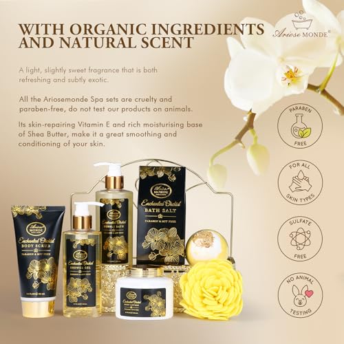 Enchanted Orchid Spa Gift Basket for Women - Bath Sets & Body Care