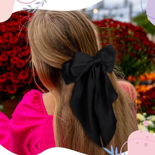 Large Satin Hair Bows Set - 36 Oversized Women’s Hair Accessories
