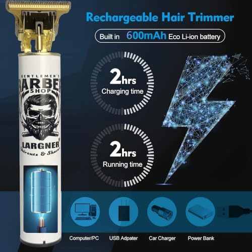 Professional Barber Shaver Set, Hair Clippers for Men, Cordless Beard Trimmer & Electric Razor Shavers for Men, Rechargeable Set Barber Hair Cutting Kit Men's Grooming Kit