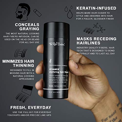 The Rich Barber Black Hair Building Fibers 3-Month Supply for Thicker Hair & Beard