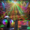 Disco Ball Party Lights Set with Remote RGB Laser & Strobe Effects for Indoor Outdoor Celebrations