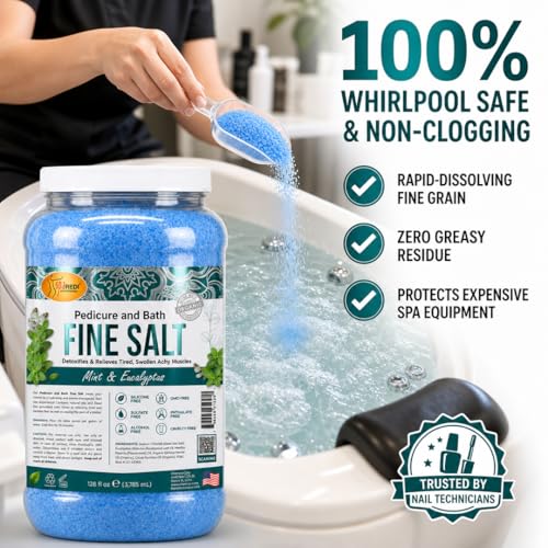 Pedicure Foot Soak Bath Salt with Dead Sea Minerals and Eucalyptus - Mint & Eucalyptus, 128 oz