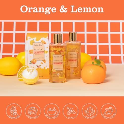 Orange Citrus & Lemon Spa Gift Set - Bath & Body Care Collection for Women