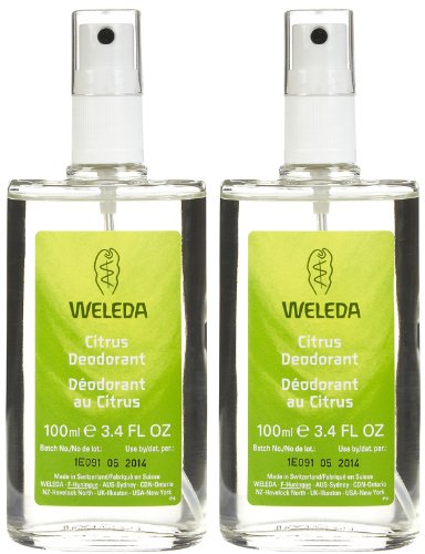 Natural Citrus Deodorant Spray - Non-Aerosol, 3.4 Fl Oz, Pack of 2