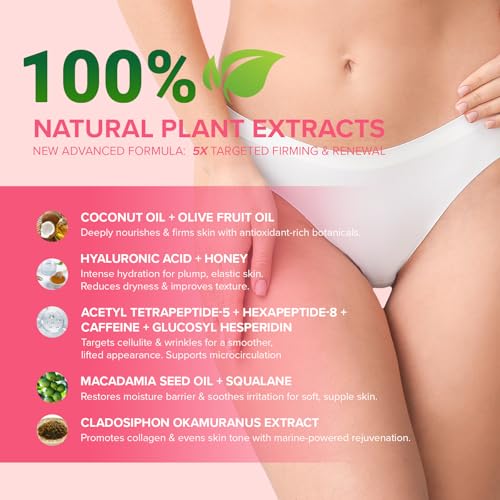 Enaskin Naturals Anti Cellulite Body Firming Cream: Cellulite Remover for Legs & Inner Thigh- Skin Tightening Lotion for Womens' Booty, Stomach & Belly with Acetyl Hexapeptide-8 & Caffeine, 100 ML