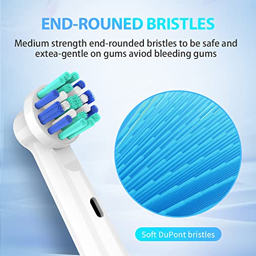 8 Pack Replacement Electric Toothbrush Heads for Oral B Braun - Individually Packaged - Compatible with 7000, Pro 1000, 3000, 5000, 8000 Series - Variation of 8 Count Pack of 2