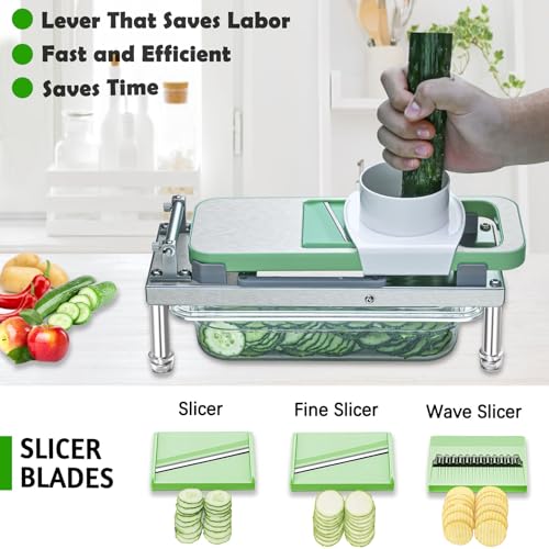 Vegetable Chopper with 10 Interchangeable Blades Food Dicer Vegetable Cutter with Container