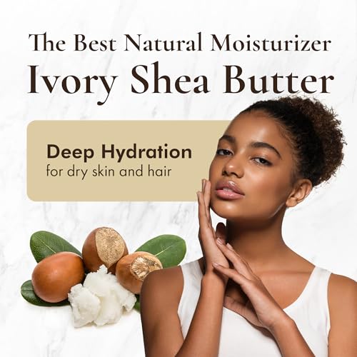 HalalEveryDay 28 oz Ivory Shea Butter – 100% Pure Unrefined African Shea from Ghana for Skin, Face, Body, Hair