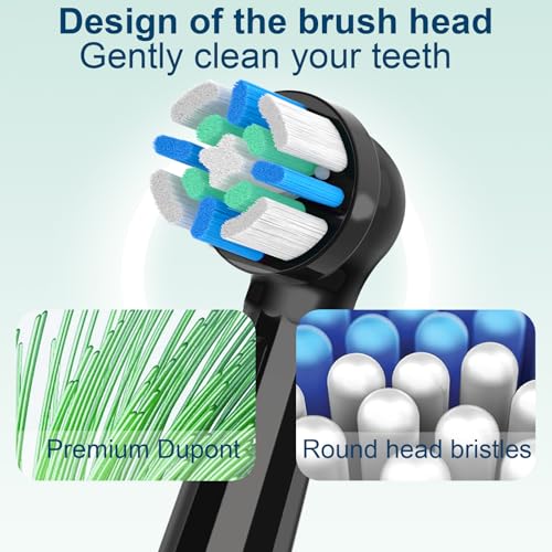DeBizz Black Replacement Toothbrush Heads for Oral B iO Series 3-10 | 10 Pack