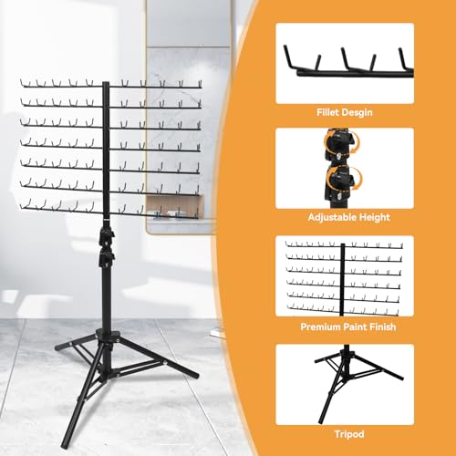 BRIAN & DANY 140-Peg Braiding Hair Rack Standing, Height Adjustable Hair Extension Holder with Salon Tray, Hair Separator Stand for Hairstylist Braiders, Black