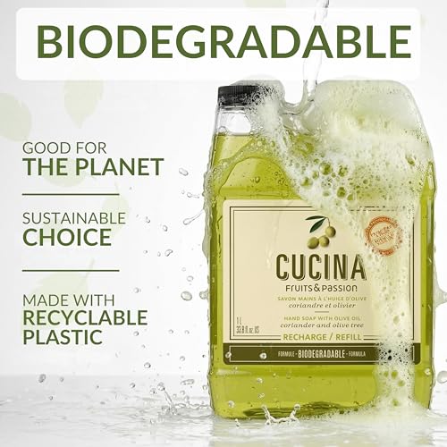 Cucina Hand Soap Refill Coriander & Olive Tree – Moisturizing Liquid Hand Wash 1L