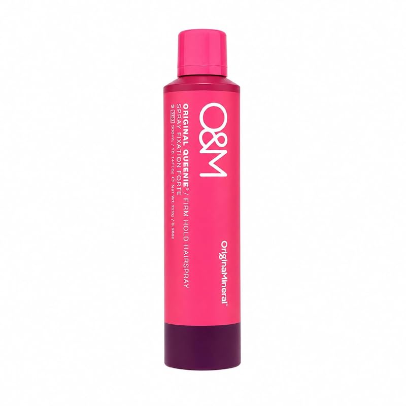 O&M Queenie Firm Hold Hair Spray 300ml – Non-Toxic, Vegan, Fragrance Free, UV Protect