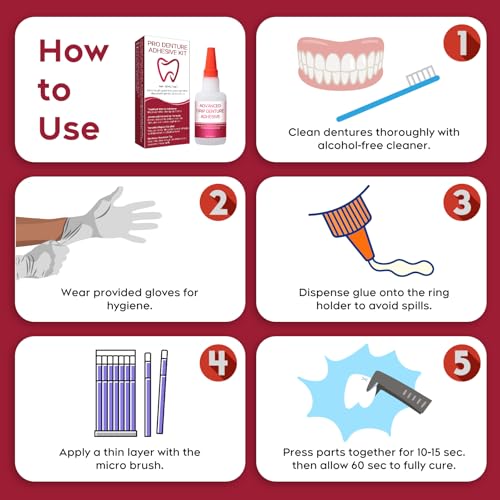 Dental Lab Instant Bonding Glue for Dentures & Dental Tools - Fast-Setting 15-60 Sec