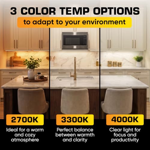 LED Under Cabinet Lighting 24 Inch White Hardwired Adjustable Color Temp