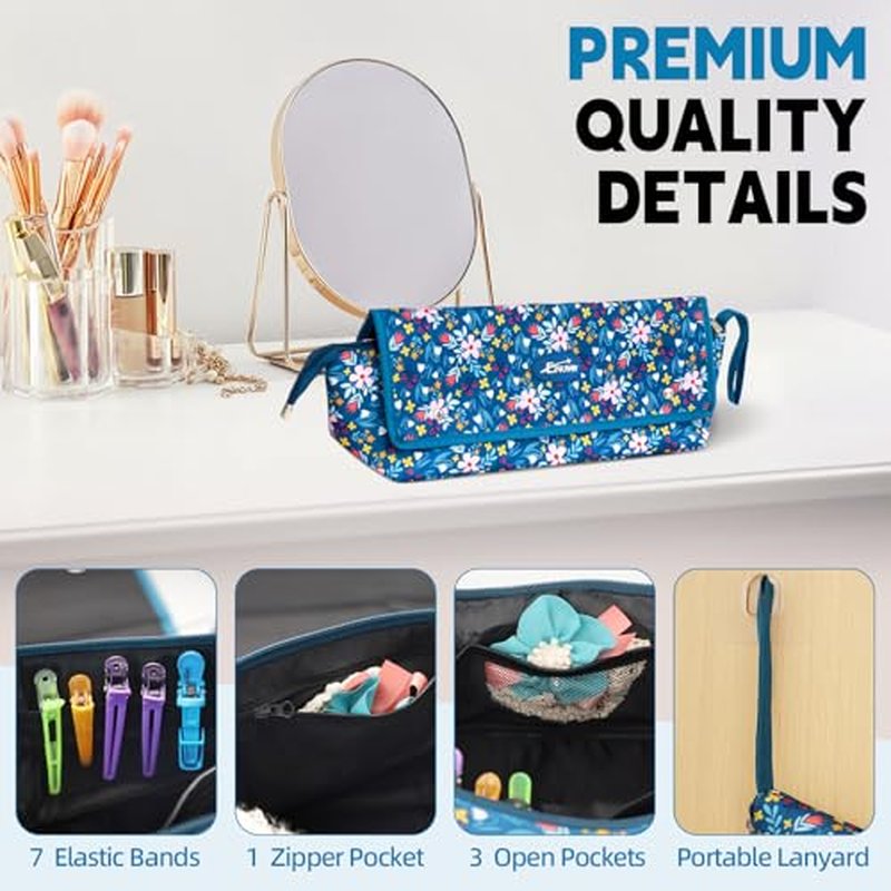 Hair Tools Travel Bag with Removable Heat Resistant Mat, Travel Hair Bags Organizer for Hot Tools, Portable Travel Carrying Case for Flat Irons, Straighteners, Curling Iron