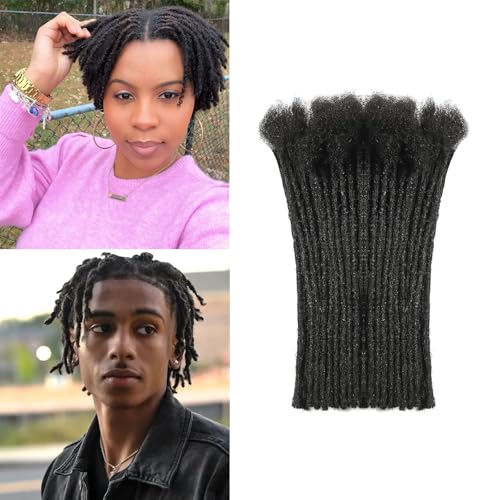 Vlliyava Human Hair Loc Extensions 4 Inch 60 Strands Natural Black Dreadlocks