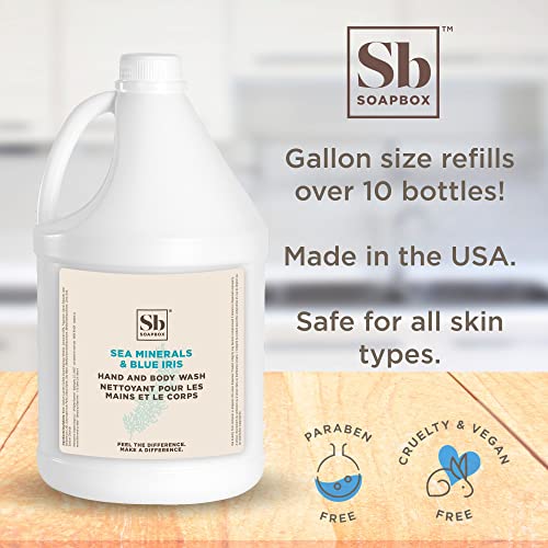 Soapbox Hand & Body Wash - Sea Minerals & Blue Iris 1 Gallon Refill Bulk