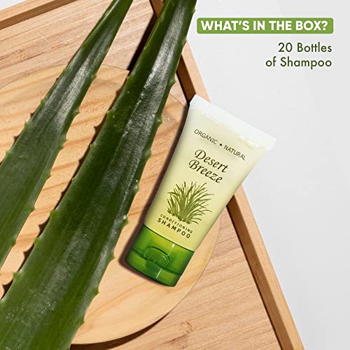 Desert Breeze 20-Pack Travel Size Shampoo with Green Tea Lemongrass Scent - Hotel & Hospitality Bulk Toiletries