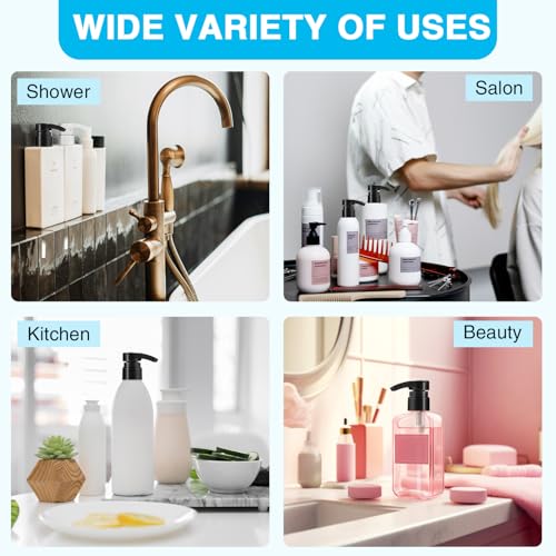 DupakSYS 20 Pack Shampoo Pump Dispenser for 33.8 oz Liter Bottles Black & White