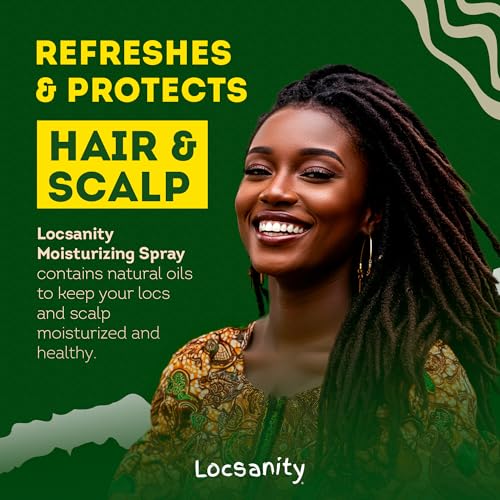 Locsanity 12 fl oz Moisturizing Rosewater & Peppermint Spray for Locs - Lightweight Frizz Control & Scalp Hydration