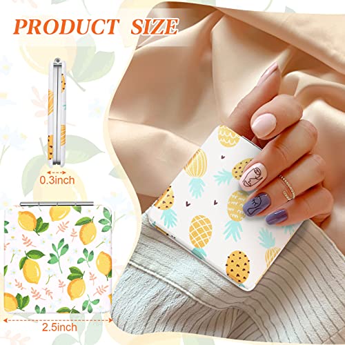 Square Style Fruit Design Compact Pocket Mirror Set - 24 Pieces