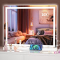 Hasipu Vanity Mirror with Lights, 23" x 18" LED Makeup Mirror, Lighted Makeup Mirror with Dimmable 3 Modes, Touch Screen Control Vanity Mirror Square White