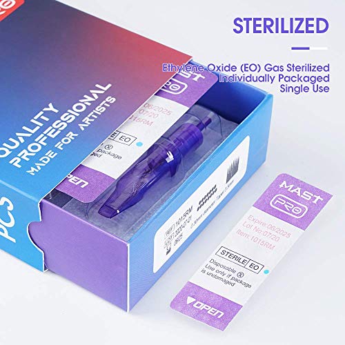 Tattoo Cartridge Needles Set 5 Sizes #12 RL - 50 Pack Assorted for All Machines