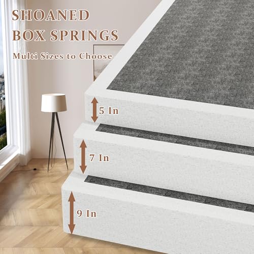 Twin Box Spring Bed Foundation - Heavy Duty Metal Frame, No Noise, 7 Inch Low Profile Support