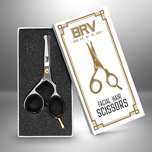 BRV MEN Right-Handed Rounded-Tip Nose & Ear Scissors 4.2" – High Carbon Stainless Steel