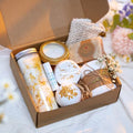 Natural Spa Gift Set for Her, Self Care Package for Women with Citrus and Vanilla, Spa Gift Basket, Wellness Spa Box, Bath and Body Products - Because you're worth it!