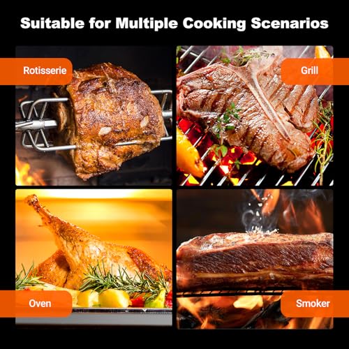 Wireless Meat Thermometer with WiFi & Bluetooth - 4 Probes, Digital Display