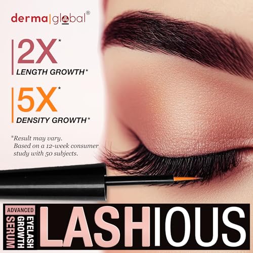 LASHious¢â Advanced Lash Growth Serum | Multi-Peptide Complex with Anagain¢â, Biotin, Panthenol & Caffeine, Red Clover Flower Extract | Prostaglandin-Free & Non-Irritating Formula | 3mL