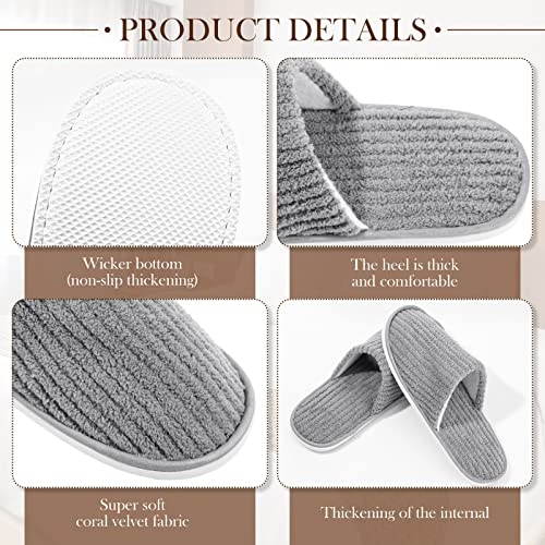 House Slippers Bulk 18 Pairs Washable Non-Slip Indoor Spa Slippers for Guests