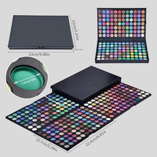 Pure Vie 252-Color Eyeshadow Palette - Matte & Shimmer Blendable Eye Makeup Set