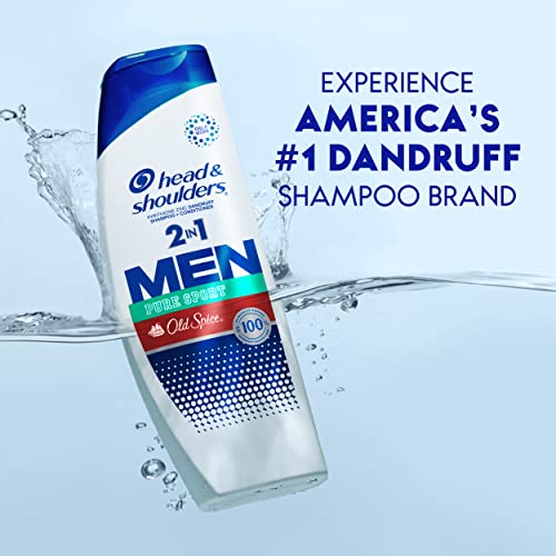 Head & Shoulders Mens Anti-Dandruff Shampoo and Conditioner with 1% Pyrithione Zinc, Old Spice Pure Sport Men's 2-in-1 Twin Pack, Shampoo for Men, 31.4 fl oz Each