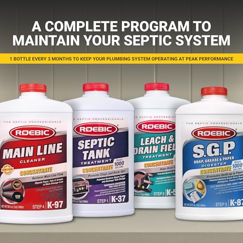 Septic System Maintenance Kit with Bacterial Treatment - 4 Quarts All-in-One Care Solution