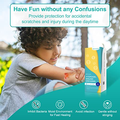 Silicone Foam Dressing with Border 4"x4" 10 Pack & Dimora 2 Packs 6oz 170g Hydrogel Wound Dressing Skin Repair Gel