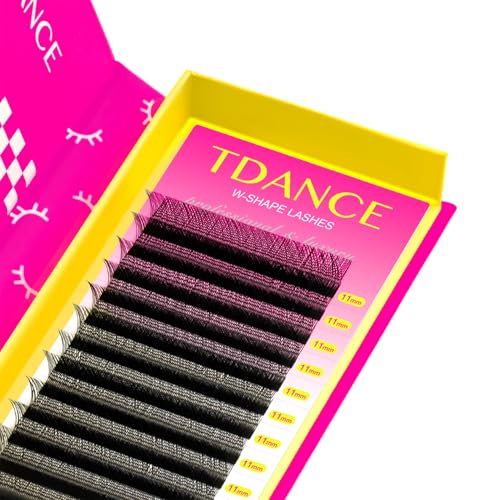 TDANCE YY Lash Extensions Premade Volume Eyelash Fans YY Lashes Matte Black W Lashes Extensions(W-5D-0.07-D,8-15 mm)