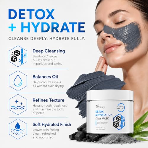 Deep Cleansing Clay Mask for Face - Detox & Minimize Pores with Natural Minerals