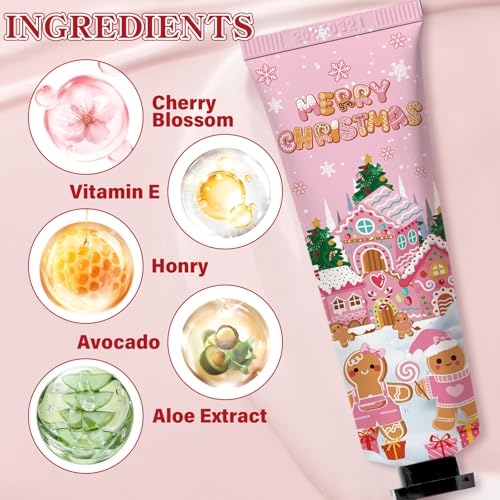 Gingerbread Man Hand Cream Set - Christmas Holiday Moisturizing Gift Bulk 50 Sets with Cards & Bags