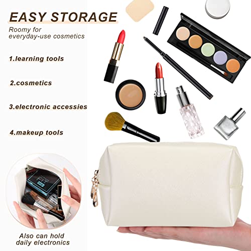 Chunful 18 Pcs Cosmetic Bags Bulk Makeup Bag Set for Women Preppy PU Leather Zipper Small Purse Water Resistant Portable Travel Toiletry Pouch, 18 Colors