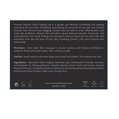 Forever Flawless Diamond Infused Facial Peeling Gel. New & Improved Formula for Best Exfoliation, Microdermabrasion, Purification & Detox for a Flawless, Glowing Skin.