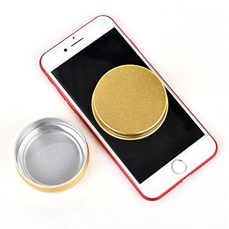 Aluminum Metal Tins 1 Ounce 48 Pack Round Tin Containers Storage Tins Metal Jars Empty Lip Balm Container Small Containers with lids,Gold