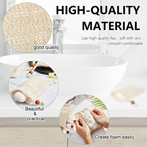 60 Pack Soap Saver Bags Exfoliating Pouch - 3.5x5.5 Inch Cotton Linen
